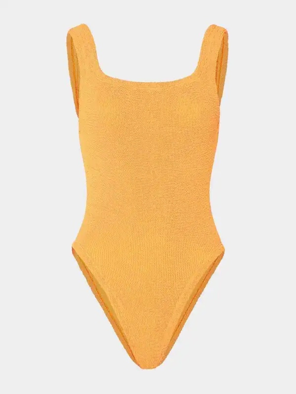 HUNZA G Square Neck One-Piece Swimsuit in Mango Sorbet one size